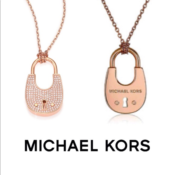 🎉NIB MICHAEL KORS PAVE PADLOCK NECKLACE 🎉 - Picture 1 of 7